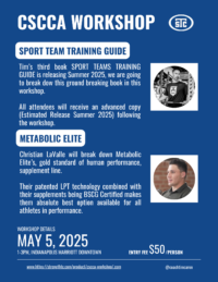 CSCCA Workshop - Monday May 5, 1-3PM, Indianapolis Marriott Downtown